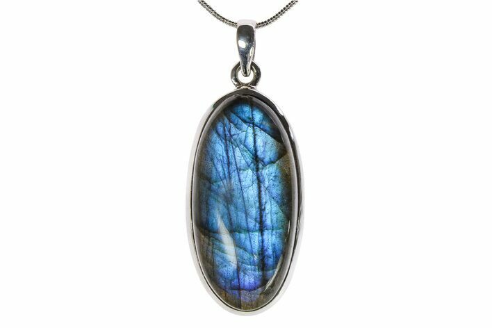 Brilliant Blue Labradorite Pendant (Necklace) - Sterling Silver #382498
